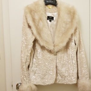 Nwot Dennis Basso faux fur jacket